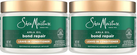 SheaMoisture Bond Repair Leave-In Conditioner Amla Oil Protects Against Damage, Strengthens With Hydroplex Technology For Less Breakage With Restorative HydroPlex Infusion 11FlOz, (Pack of 2)