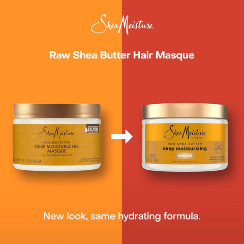 SheaMoisture Raw Shea Butter Deep Moisturizing Hair Masque for Curly Hair Raw Shea Butter Deep Conditioner to Moisturize and Renew-Hair 11.5 oz,(Pack of 2)