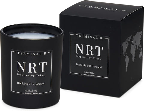 TERMINAL B Luxury Candle | NRT - Black Fig & Cedarwood | Inspired by Tokyo | Hand-Poured in Los Angeles | 10.58 oz, 60+ Hour Burn Time