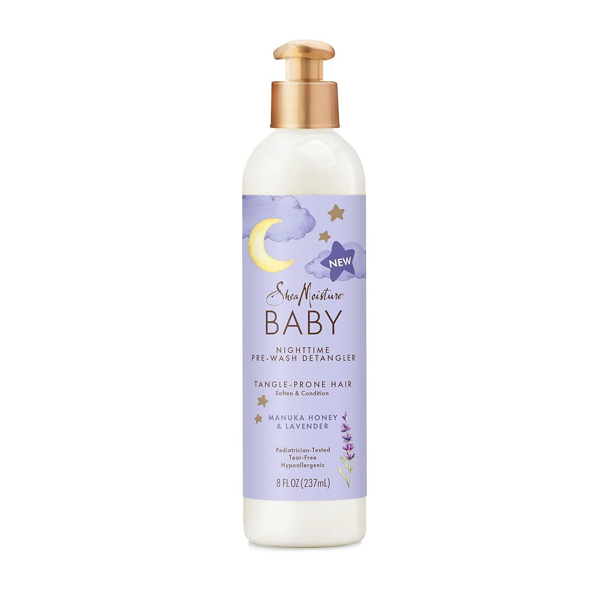 SheaMoisture Baby Pre-Wash Hair Detangler Manuka Honey & Lavender for Delicate Hair and Skin Nighttime Skin and Hair Care Regimen 8 oz