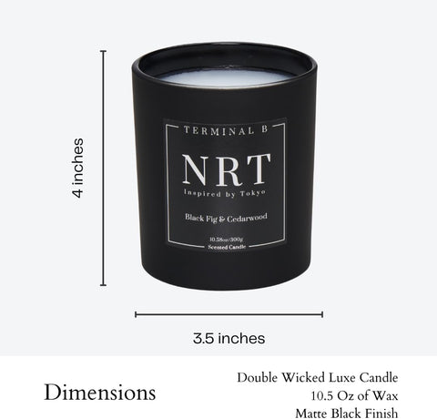 TERMINAL B Luxury Candle | NRT - Black Fig & Cedarwood | Inspired by Tokyo | Hand-Poured in Los Angeles | 10.58 oz, 60+ Hour Burn Time