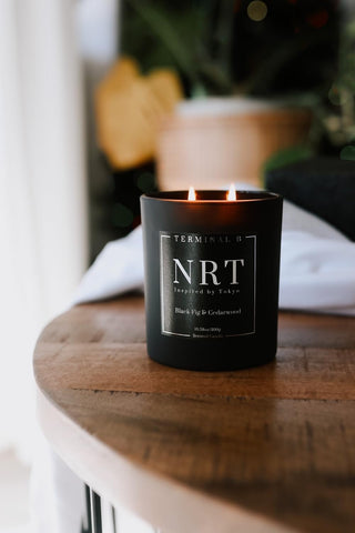TERMINAL B Luxury Candle | NRT - Black Fig & Cedarwood | Inspired by Tokyo | Hand-Poured in Los Angeles | 10.58 oz, 60+ Hour Burn Time