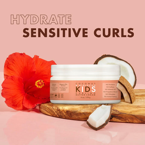 SheaMoisture Kids Curl Cream for Curl Definition, Coconut & Hibiscus Styling Cream to Moisturize & Detangle, 6 oz