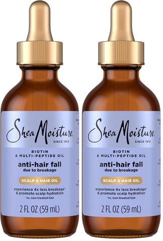 SheaMoisture Scalp & Hair Oil, Anti-Hair Fall for Healthy Looking and Moisturized Scalp, with Biotin & Multi-Peptide ScalpBoost Technology, 2 oz,(Pack of 2)