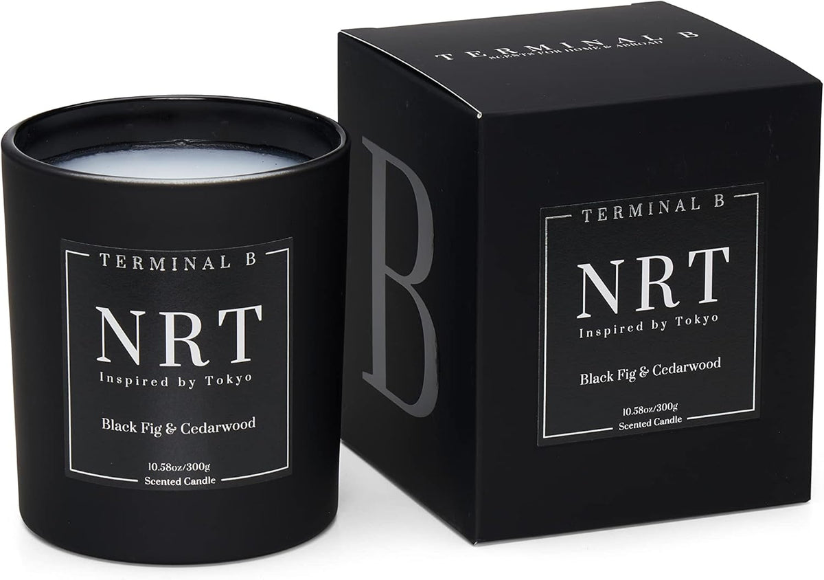 TERMINAL B Luxury Candle | NRT - Black Fig & Cedarwood | Inspired by Tokyo | Hand-Poured in Los Angeles | 10.58 oz, 60+ Hour Burn Time