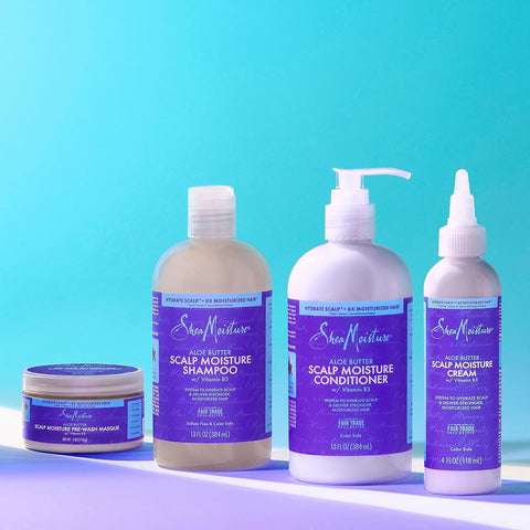 SheaMoisture Scalp Moisture Shampoo Aloe Butter & Vitamin B3 Hair Care with a Boost of Hydration To Hydrate Scalp + Moisturized Hair 13 oz