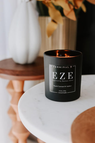 TERMINAL B Luxury Candle | EZE - Black Currant & Amber | Inspired by Buenos Aires | Hand-Poured in Los Angeles | 10.58 oz, 60+ Hour Burn Time