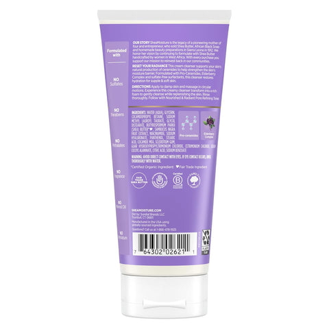 SheaMoisture Melanin Care Gentle Cream Cleanser Nourished & Radiant for Cleansing & Replenishing Skin's Moisture Barrier, with Pro-Ceramides +Elderberry Complex, 6 oz