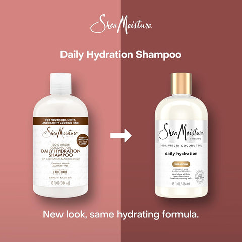 Shea Moisture Daily Hydration Shampoo Virgin Coconut Oil for All Hair Types Sulfate-Free 13 oz