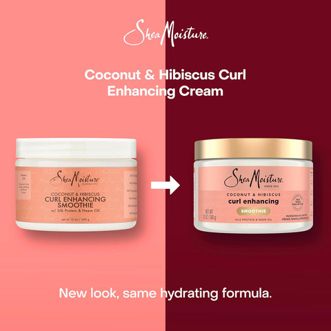 Shea Moisture Smoothie Curl Enhancing Cream Coconut and Hibiscus for Thick, Curly Hair Sulfate Free and Paraben Free 12 oz (Pack of 12)
