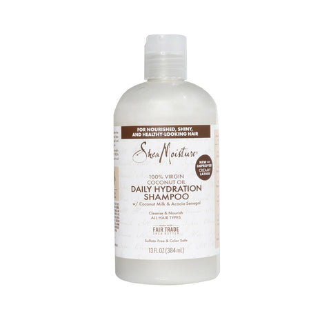 SheaMoisture Shampoo, 13 oz, All Hair Types | Daily Hydration | Virgin Coconut Oil | Sulfate-Free | Pack of 2