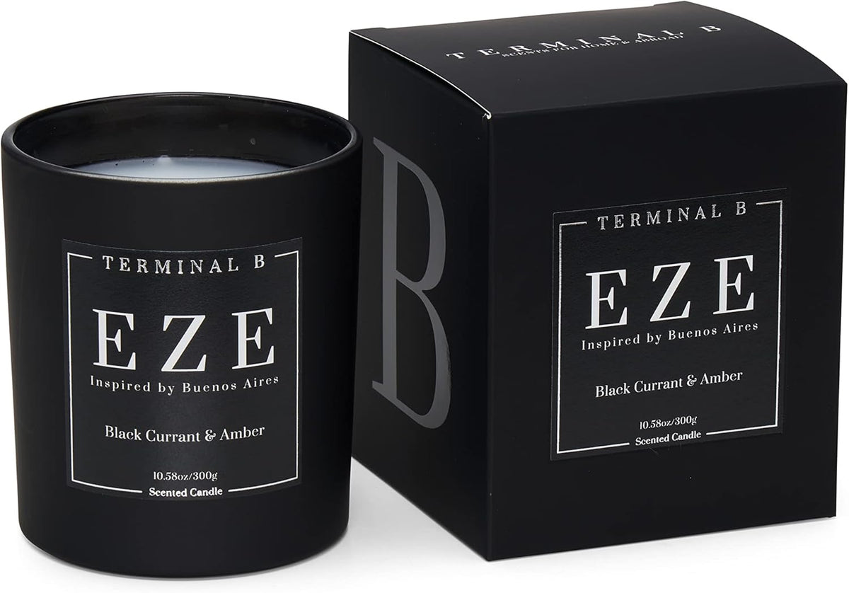 TERMINAL B Luxury Candle | EZE - Black Currant & Amber | Inspired by Buenos Aires | Hand-Poured in Los Angeles | 10.58 oz, 60+ Hour Burn Time