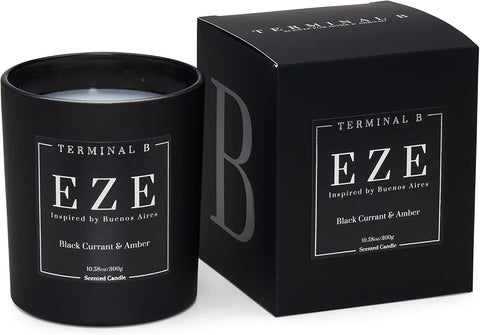 TERMINAL B Luxury Candle | EZE - Black Currant & Amber | Inspired by Buenos Aires | Hand-Poured in Los Angeles | 10.58 oz, 60+ Hour Burn Time